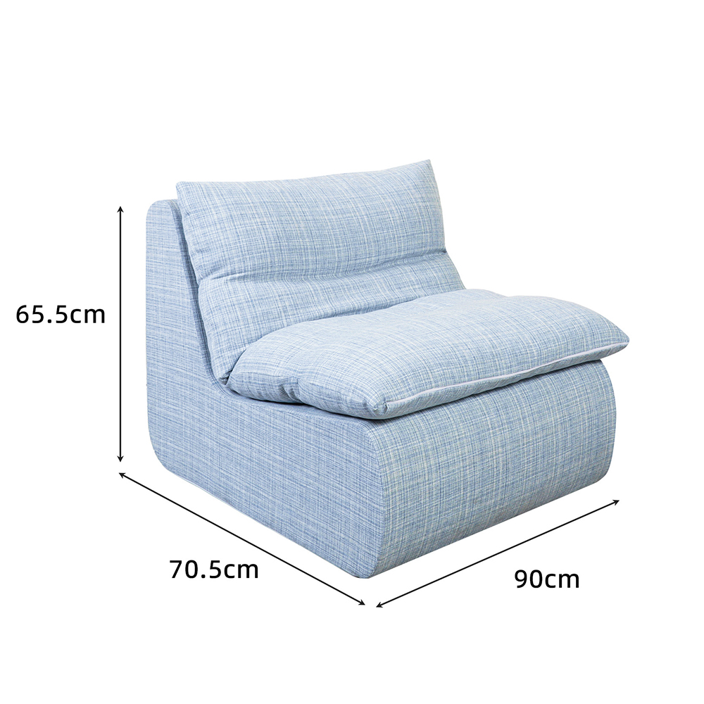Canapé simple bleu avec rembourrage en éponge amovible
