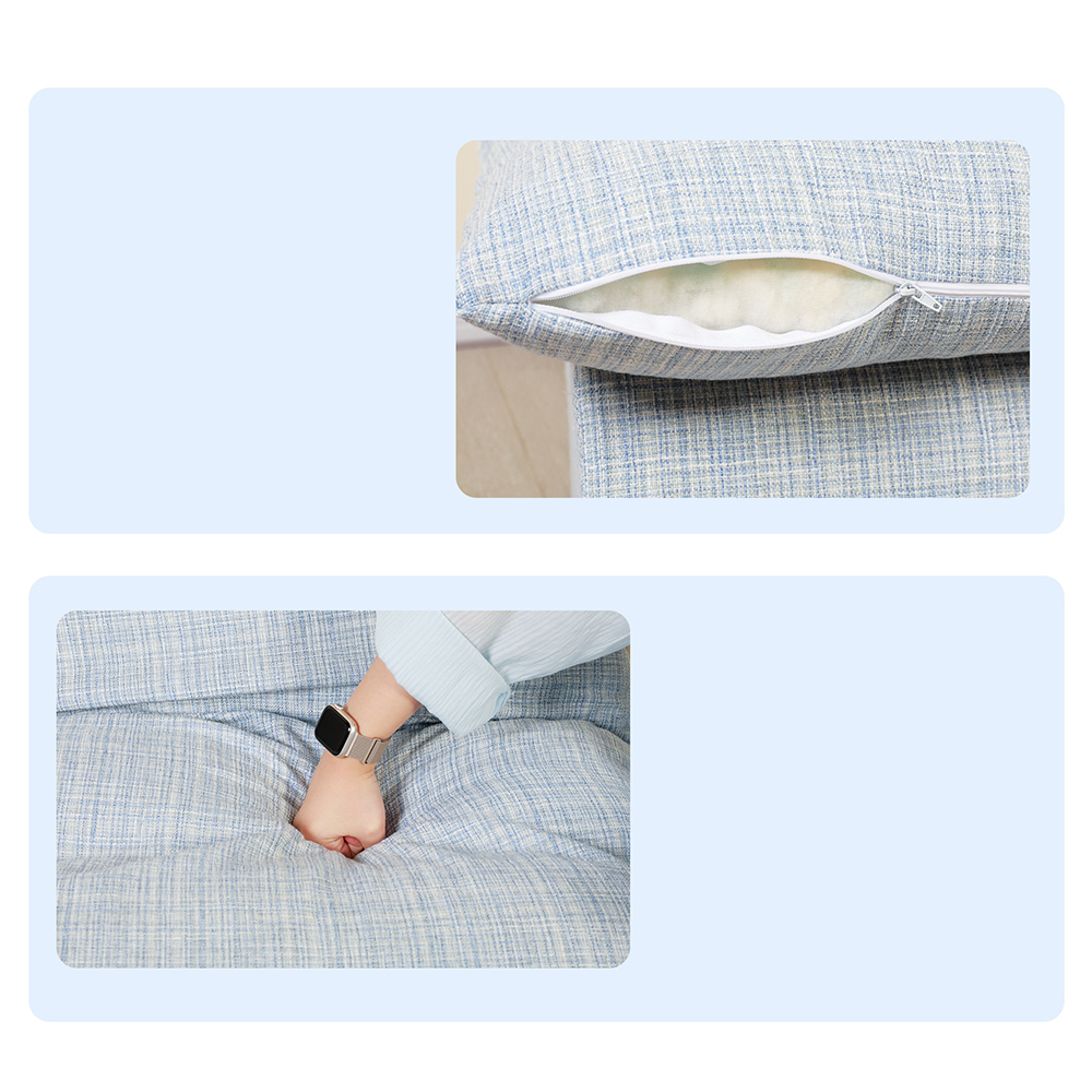 Canapé simple bleu avec rembourrage en éponge amovible