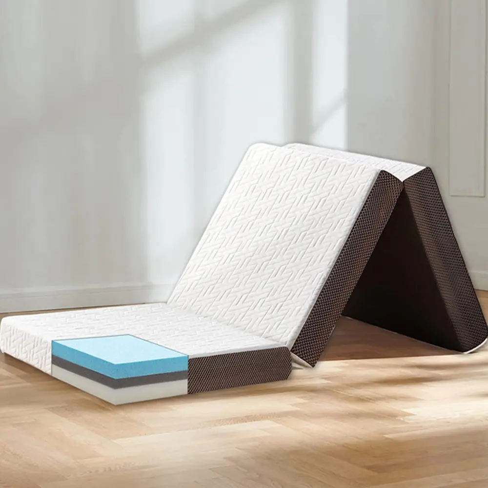 Matelas triple pli en mousse à mémoire de forme et gel
