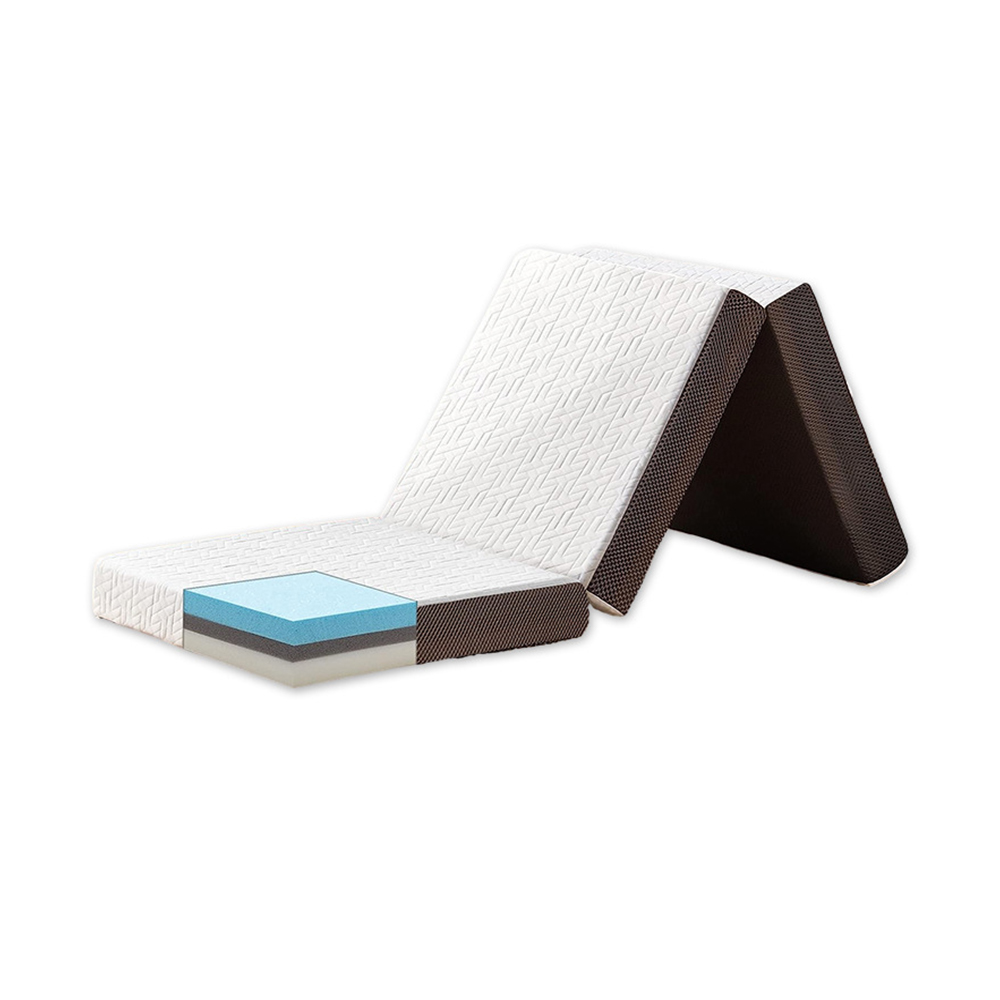 Matelas triple pli en mousse à mémoire de forme et gel