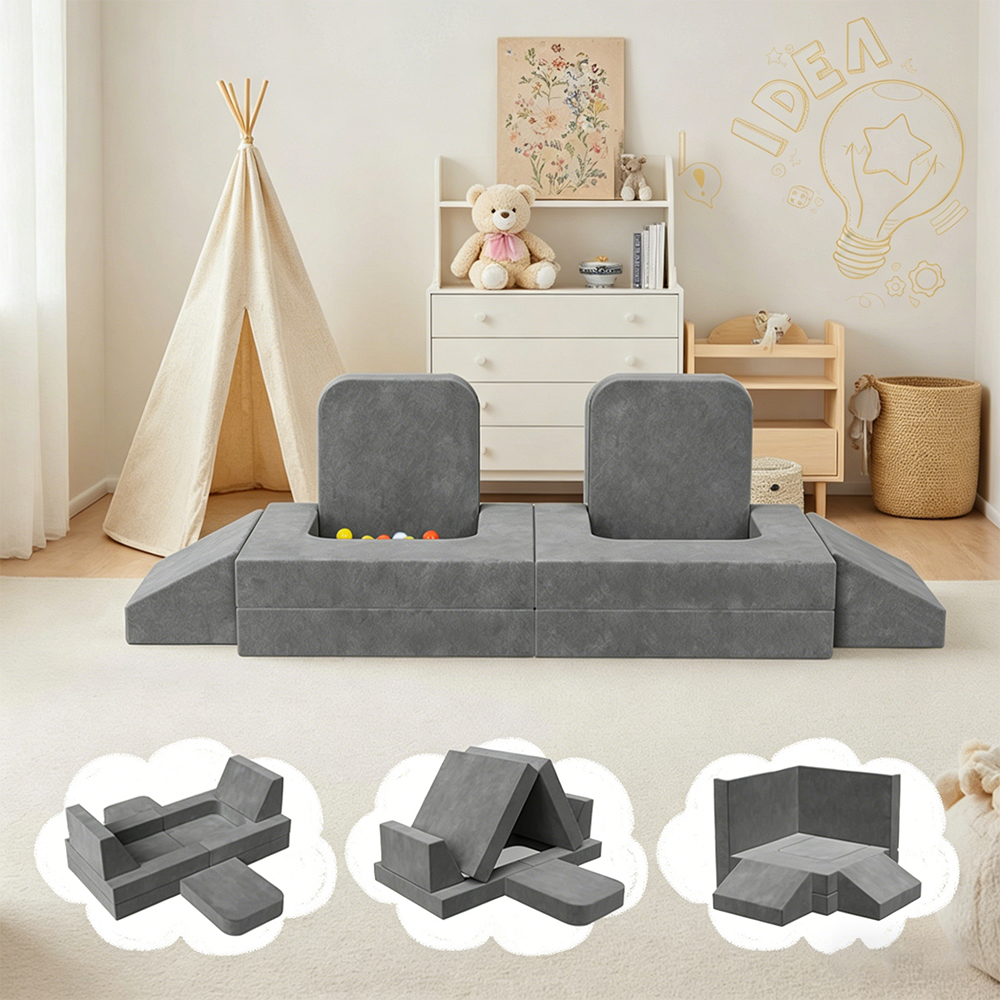 Ensemble de canapés pliables en blocs de construction pour enfants, huit pièces