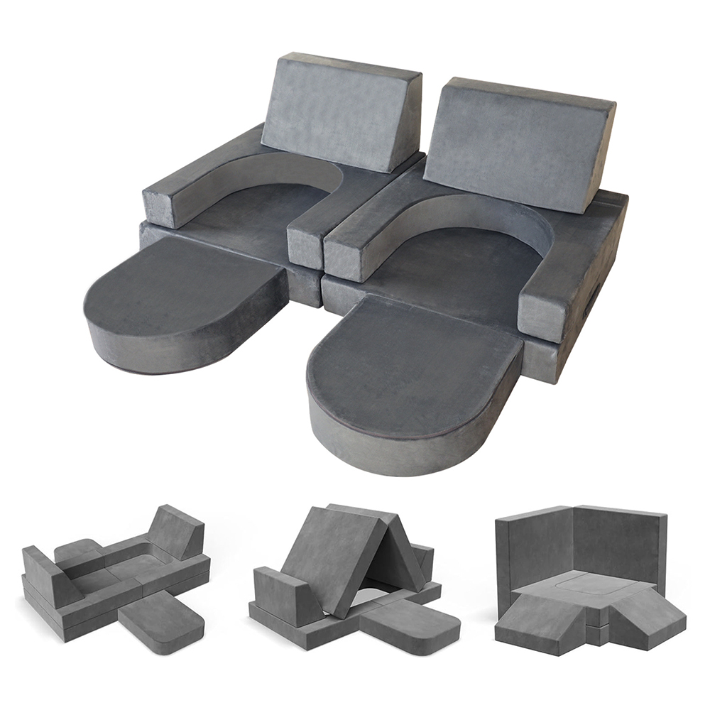 Ensemble de canapés pliables en blocs de construction pour enfants, huit pièces