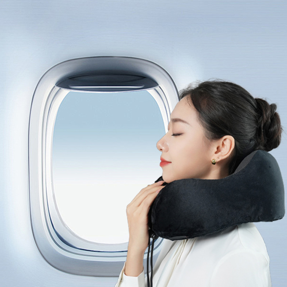 Oreiller cervical portable en mousse à mémoire de forme en forme de U
