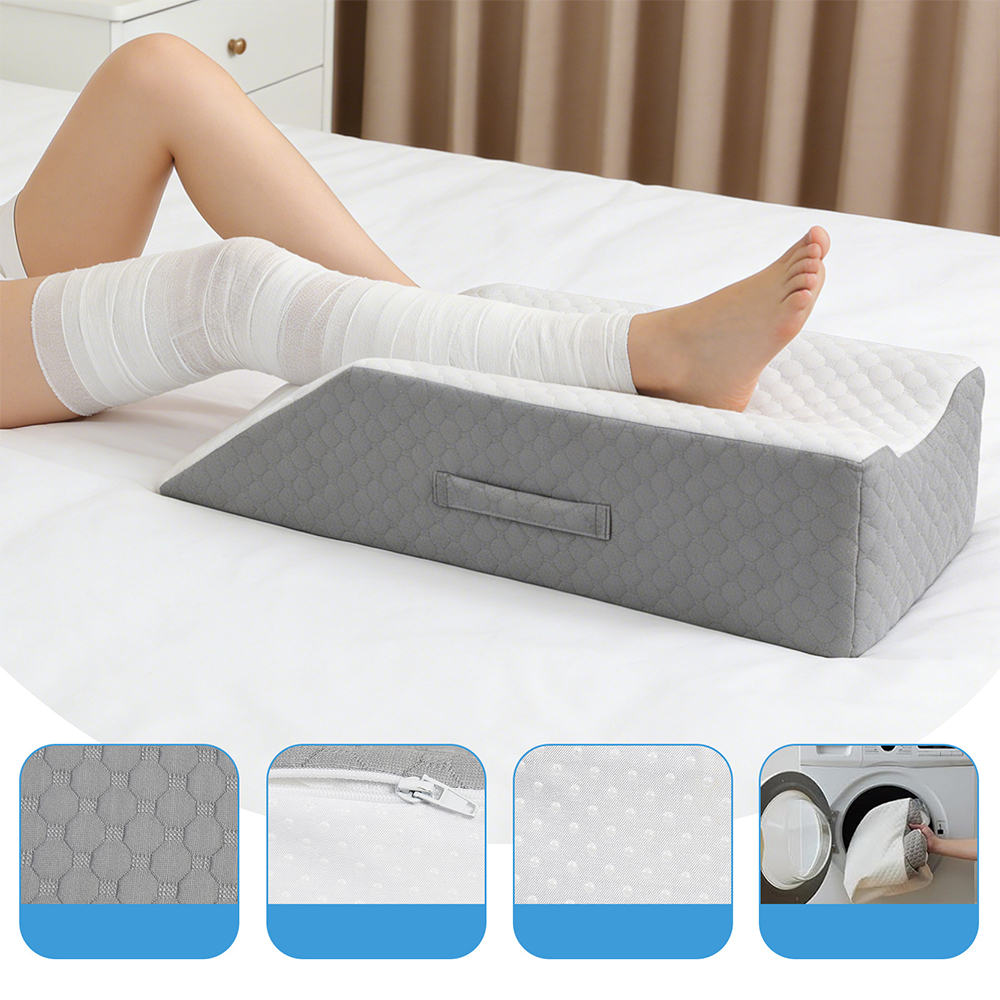 Oreiller de jambe rainuré en mousse à mémoire de forme